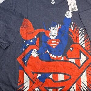 DC Comics Superman Mens Navy Blue Graphic Tee Shirt XL WRSM093MSC3A